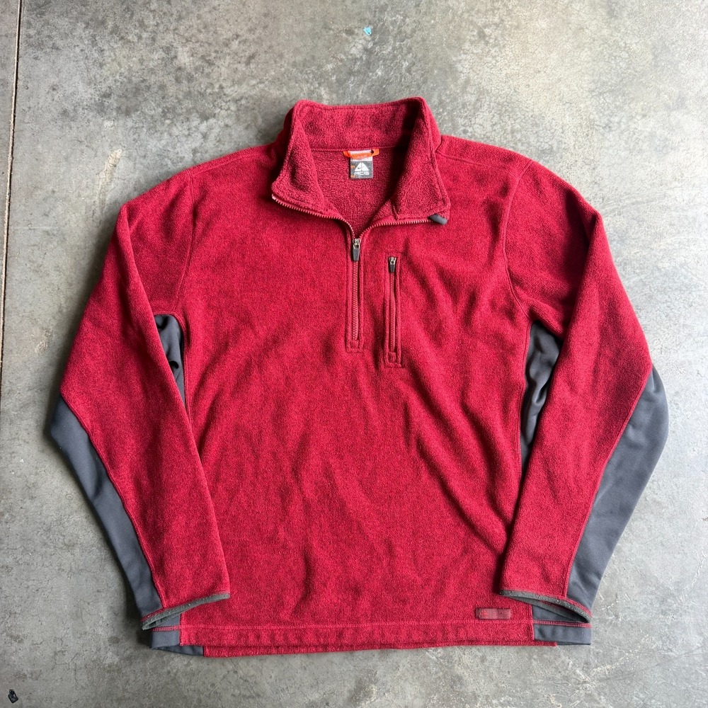 VTG Y2K Nike ACG 1/4 Zip Pullover Sweatshirt Hiking Outdoors Red Mens XL (23x28)